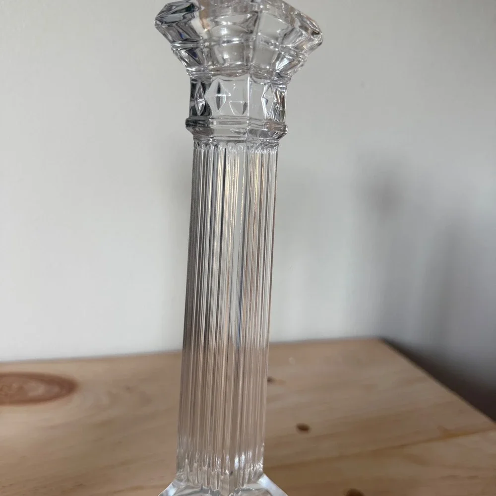 Vtg Shannon Style Lead Crystal Candlesticks  Pair 10